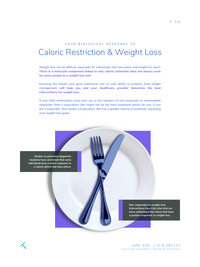 Weight Loss Response Report